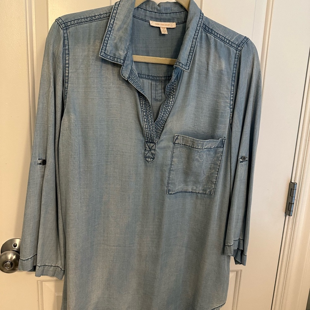 #Chambray #maternity shirt #bumpfriendly